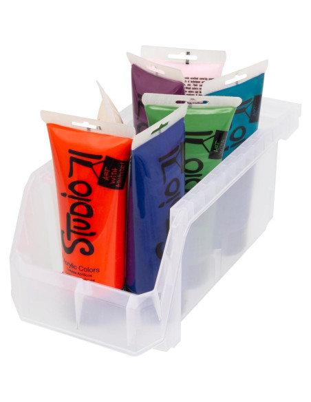 Bins Apilables de Plástico READYSPACE, 8 Unidades Medianos 28x12.7x14cm