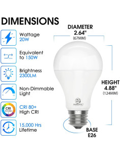 Bombillas LED E ENERGETIC LIGHTING A21 150W 2300LM 3000K 2