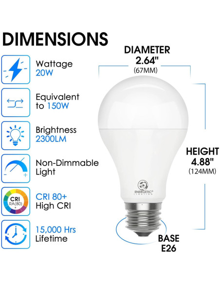 Bombillas LED E ENERGETIC LIGHTING A21 150W 2300LM 3000K