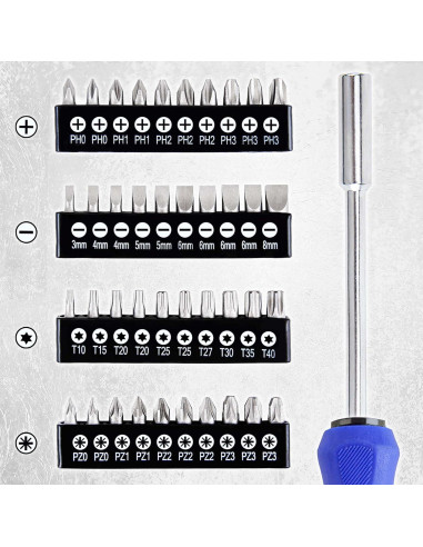 Juego de Destornilladores CARTMAN 59 Piezas Magnéticos