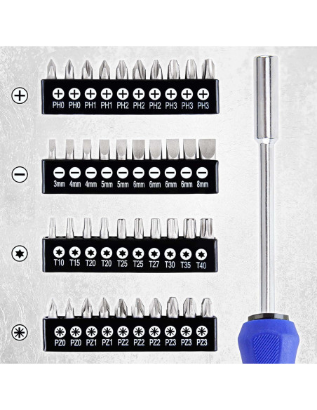 Juego de Destornilladores CARTMAN 59 Piezas Magnéticos