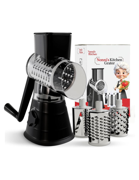 Rallador de Queso Manual Cocina de Nonni con 3 Cuchillas Intercambiables Rallador de Queso Manual Cocina de Nonni con 3 Cuchillas Intercambiables