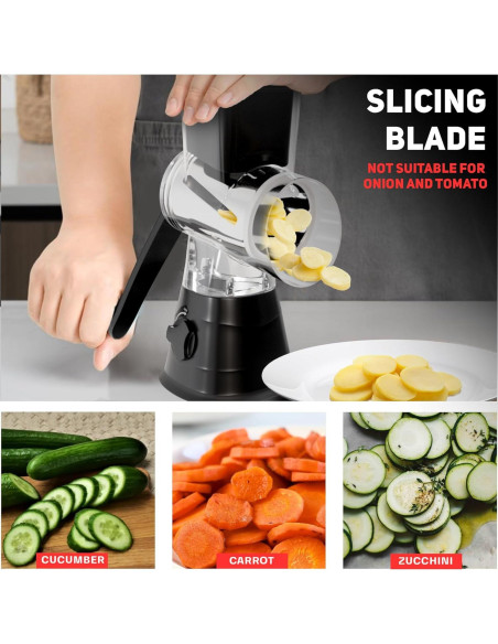 Rallador de Queso Manual Cocina de Nonni con 3 Cuchillas Intercambiables Rallador de Queso Manual Cocina de Nonni con 3 Cuchillas Intercambiables