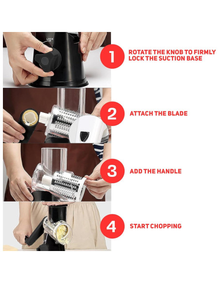 Rallador de Queso Manual Cocina de Nonni con 3 Cuchillas Intercambiables Rallador de Queso Manual Cocina de Nonni con 3 Cuchillas Intercambiables