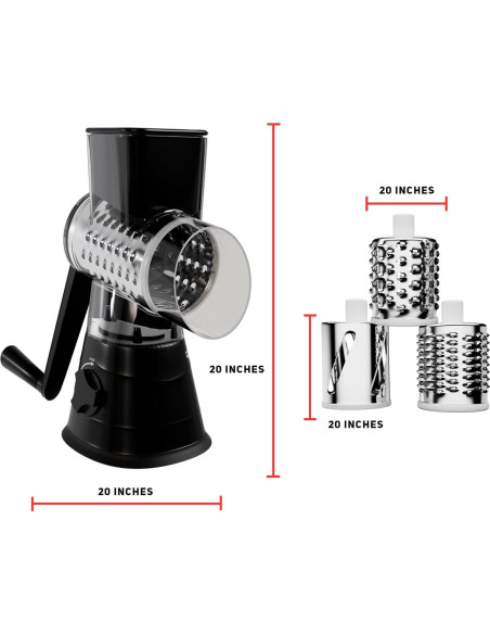 Rallador de Queso Manual Cocina de Nonni con 3 Cuchillas Intercambiables Rallador de Queso Manual Cocina de Nonni con 3 Cuchillas Intercambiables