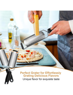 Rallador de Queso de Mano BIDFUL - Acero Inoxidable, Negro 2