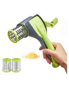 Rallador de Queso Rotativo KITEXPERT con 2 Tambores de Acero Inoxidable