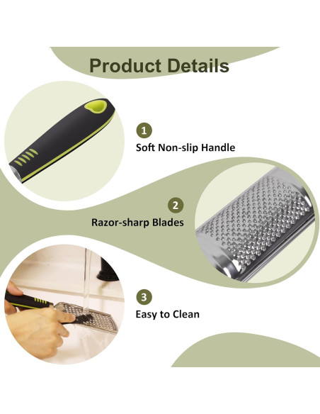 Juego de Ralladores de Mano Beardo Decor - Acero Inoxidable 3 Piezas