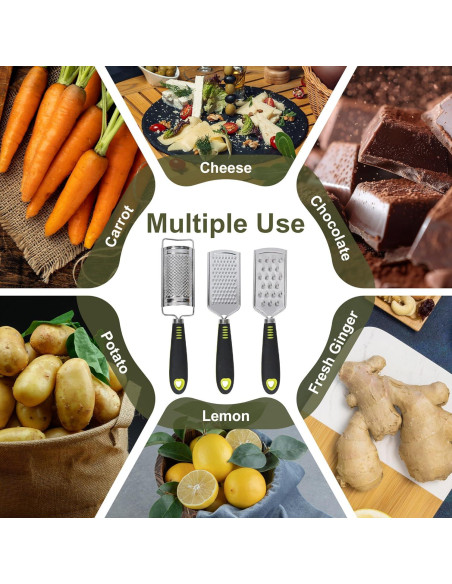 Juego de Ralladores de Mano Beardo Decor - Acero Inoxidable 3 Piezas