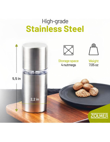 Molinillo de Nuez de Macadamia ZOLMER Acero Inoxidable 258g