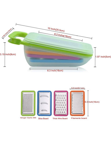 Cortador de Verduras TENTA Kitchen 4 en 1 Verde con Almacenamiento