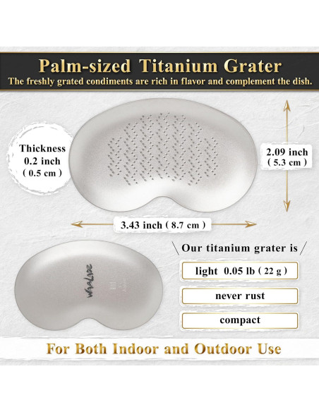 Rallador de Titanio Wablade 8.7 cm Japonés para Wasabi y Queso Rallador de Titanio Wablade 8.7 cm Japonés para Wasabi y Queso