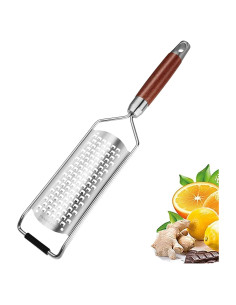 Rallador de Queso de Acero Inoxidable con Mango de Madera