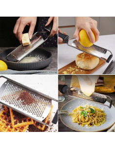 Rallador de Queso y Limón ISZW de Acero Inoxidable Negro 2