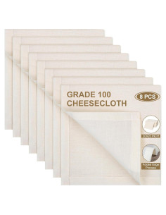 Paños de Queso 100% Algodón Vivinin 20x20 cm - 8 Pcs