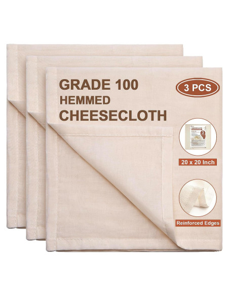 Paños de Queso eFond 3PCS Grado 100 50.8x50.8 cm Reutilizables