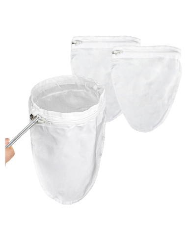 3 Bolsas de Malla Fina RAINFLOW con Mango Acero Inoxidable