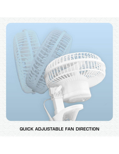 Ventilador de Clip Hurricane 15 cm 2 Velocidades Blanco