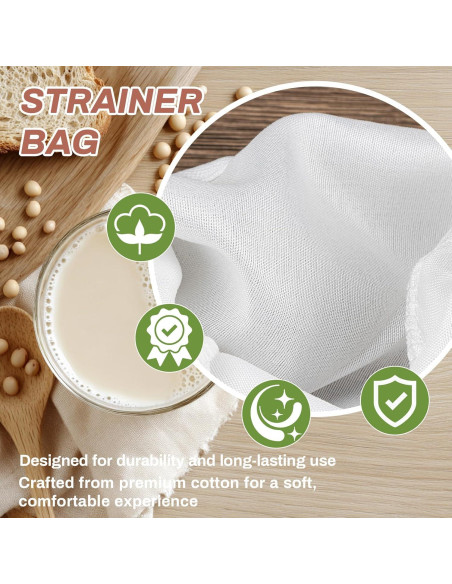 3 Bolsas de Malla Fina RAINFLOW con Mango Acero Inoxidable