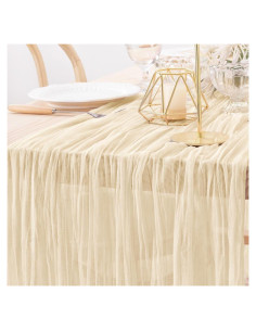 Camino de Mesa Boho MLMW 4.1m Gasa Cheesecloth Rústico