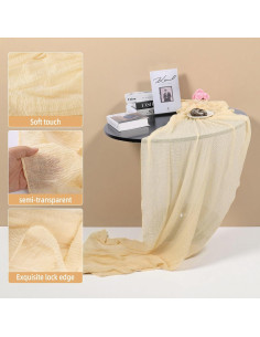 Corredor de Mesa de Gasa Beige 89x305 cm Blissource 6 Piezas 2