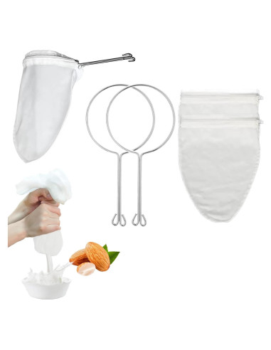 2 PC Bolsas Reutilizables para Filtrar Leche de Nueces IKJNMLP