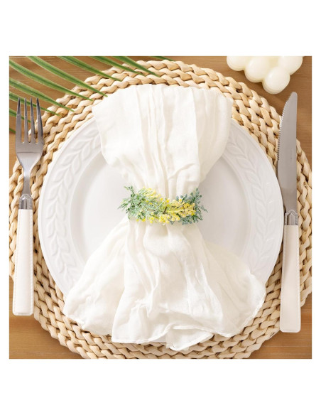 Juego de 10 Servilletas de Gasa Marfil Socomi 53.34 cm