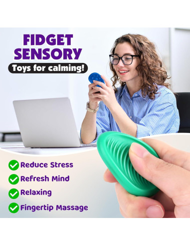 Juguetes Antiestrés KLT - 6 Piedras Texturizadas para Adultos