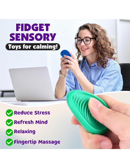 Juguetes Antiestrés KLT - 6 Piedras Texturizadas para Adultos