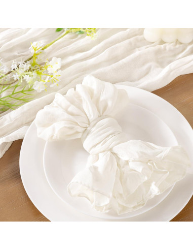 Juego de 10 Servilletas de Gasa Marfil Socomi 53.34 cm