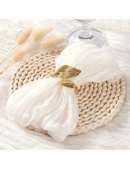 Juego de 10 Servilletas de Gasa Marfil Socomi 53.34 cm