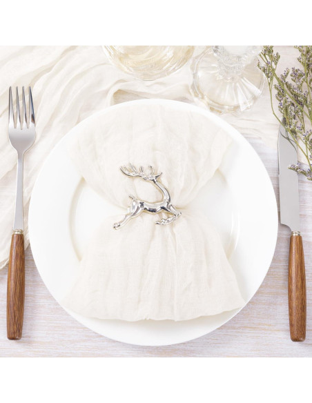 Juego de 10 Servilletas de Gasa Marfil Socomi 53.34 cm