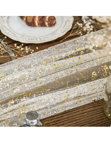 Manteles Artoid Mode 6 Piezas Beige Oro 71x305 cm Decoración