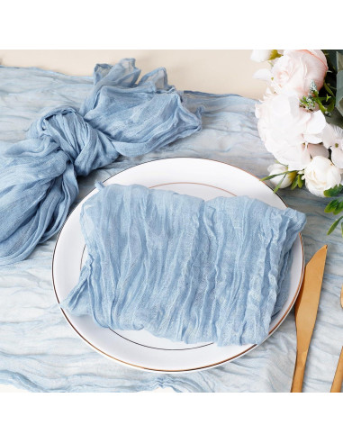 Juego de 6 Servilletas de Gasa Nydotd 50x50cm Azul Polvoriento