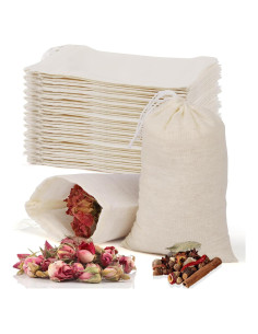 60 Bolsas de Muselina Natural Hoiny 10x7.6 cm para Especias