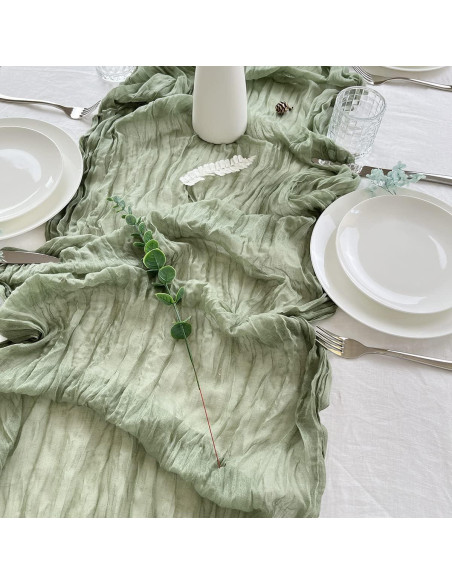 Paquete de 2 Caminos de Mesa Verde Salvia 304.8x88.9 cm MINEMYI