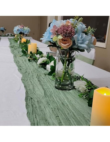 Paquete de 2 Caminos de Mesa Verde Salvia 304.8x88.9 cm MINEMYI