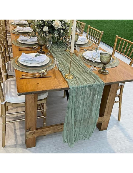 Paquete de 2 Caminos de Mesa Verde Salvia 304.8x88.9 cm MINEMYI