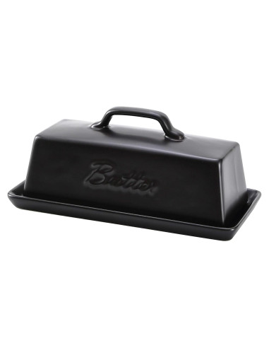 Plato de Mantequilla Cerámica Bruntmor Negro con Tapa 113g