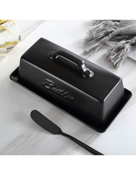 Plato de Mantequilla Cerámica Bruntmor Negro con Tapa 113g