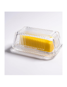 Plato de Mantequilla de Vidrio QIANCHANG con Tapa 17x10 cm