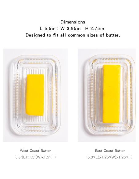 Plato de Mantequilla de Vidrio QIANCHANG con Tapa 17x10 cm