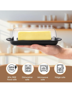 Plato para Mantequilla Hermético Hekeieon con Tapa Transparente 2