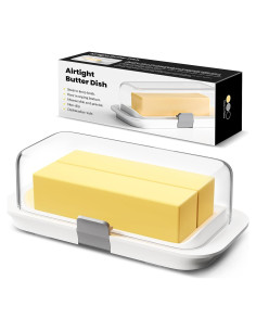 Plato de Mantequilla Hermético Pisol Grande 250g Blanco