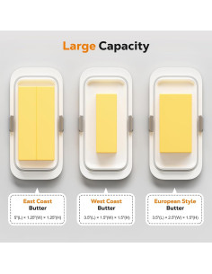 Plato de Mantequilla Hermético Pisol Grande 250g Blanco 2