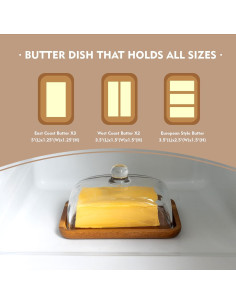 Plato de Mantequilla de Vidrio MKLZ con Tapa Hermética 0.45kg 2