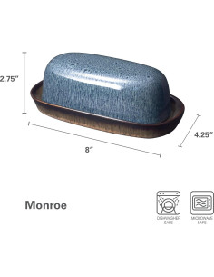 Plato de Mantequilla Cerámica Pfaltzgraff Monroe Blue 20 cm 2