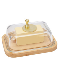 Plato de Mantequilla de Vidrio BTWD con Tapa Hermética 650ml