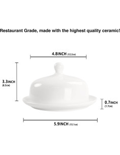 Plato para Mantequilla Redondo Jinsongdafa 15.24 cm Porcelana 2
