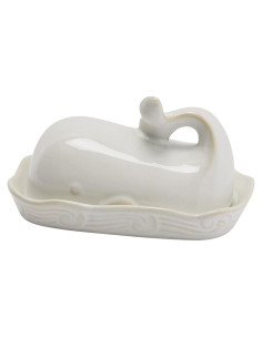 Plato de Mantequilla Cerámica de Piedra Creative Co-Op Ballena